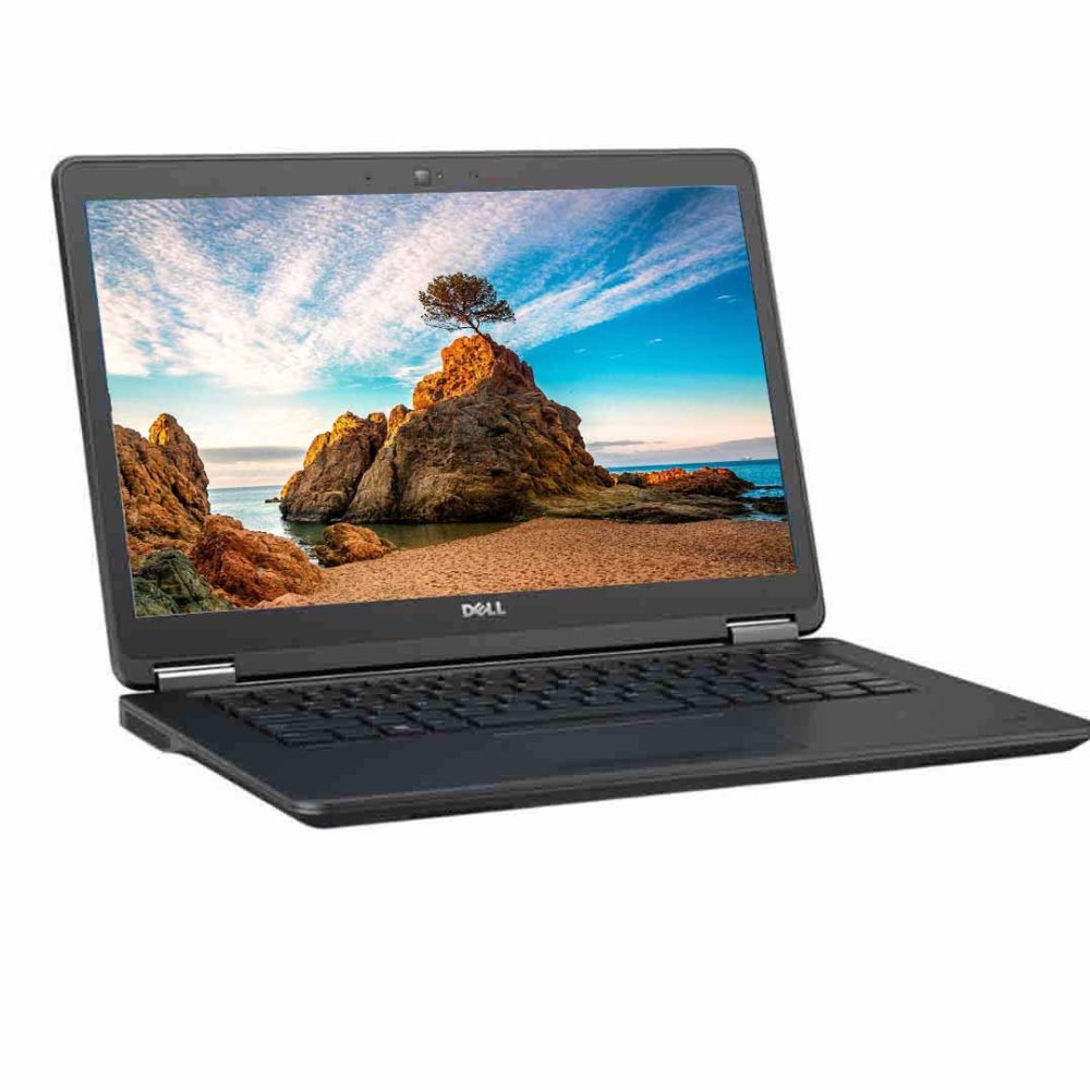 Professional news article featured image: A sleek Dell Latitude E7450 laptop open on a modern desk, showcasing its touchscreen and elegant design, with a blurred office background.. High quality, editorial style, suitable for news website, 1200x630 pixels, modern design