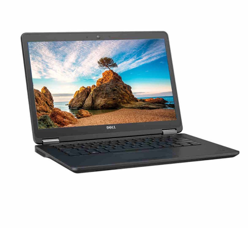 Professional news article featured image: A sleek Dell Latitude E7450 laptop open on a modern desk, showcasing its touchscreen and elegant design, with a blurred office background.. High quality, editorial style, suitable for news website, 1200x630 pixels, modern design