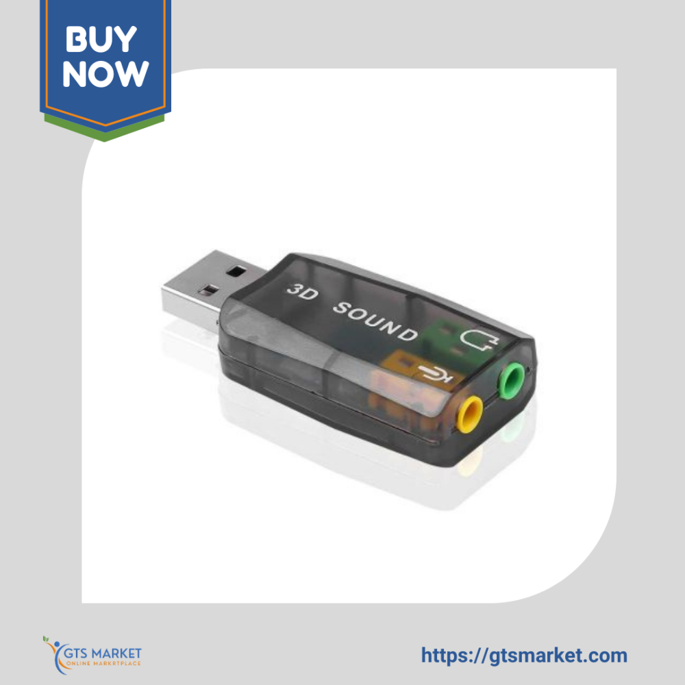 Professional news article featured image: A sleek, modern 3D USB sound card connected to a laptop, with vibrant sound waves emanating from it, on a clean desk setup.. High quality, editorial style, suitable for news website, 1200x630 pixels, modern design