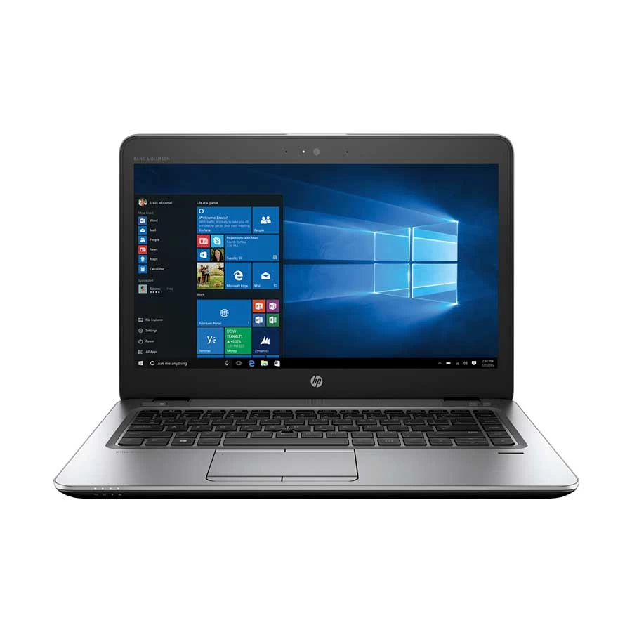 Professional news article featured image: A sleek and modern HP EliteBook 840 G4 laptop with a 14-inch screen, showing its keyboard backlight and fingerprint sensor, set on a professional desk with subtle lighting.. High quality, editorial style, suitable for news website, 1200x630 pixels, modern design