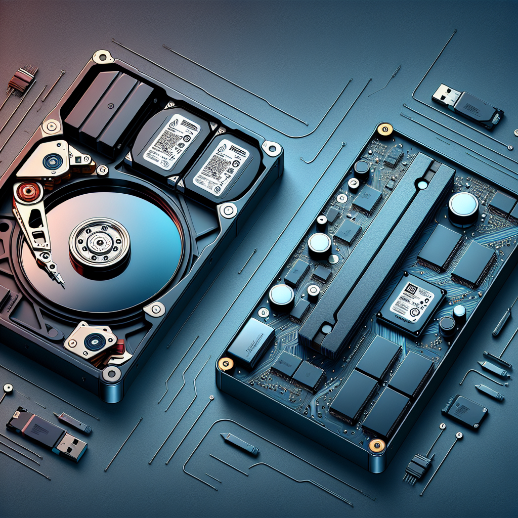 Professional news article featured image: A comparison of HDD and SSD drives side by side.. High quality, editorial style, suitable for news website, 1200x630 pixels, modern design