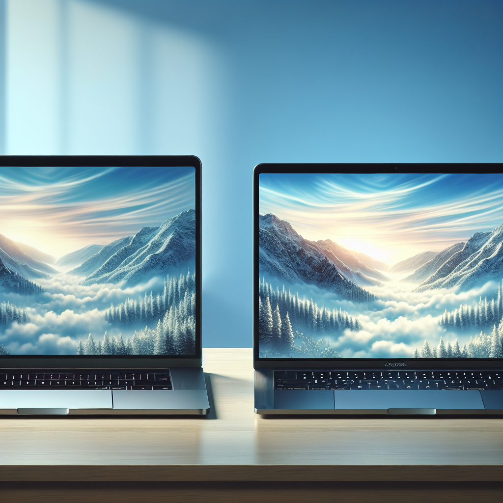 Professional news article featured image: A side-by-side comparison of a brand new and a used laptop on a desk.. High quality, editorial style, suitable for news website, 1200x630 pixels, modern design