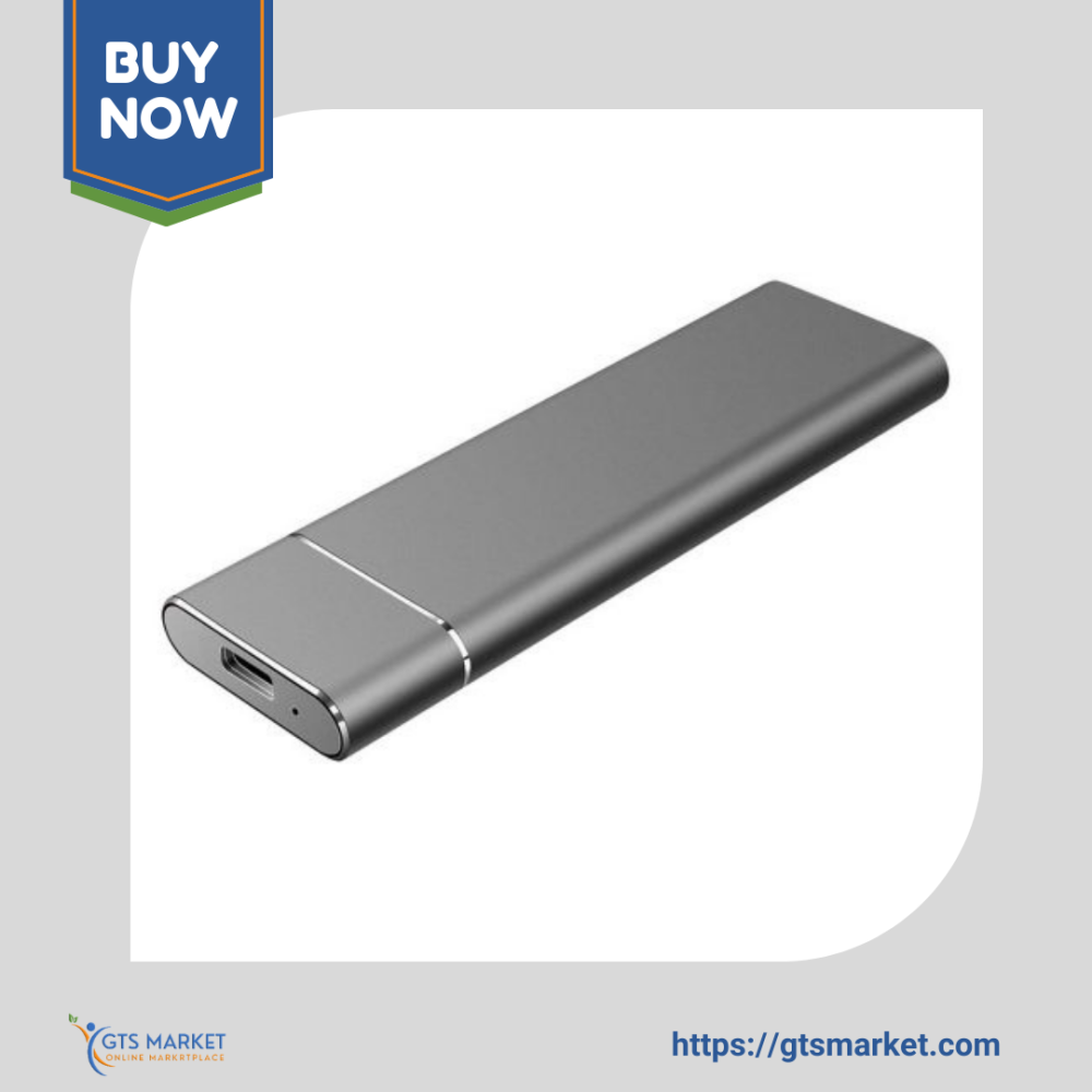 Professional news article featured image: A sleek and modern portable SSD drive with a 2TB label, accompanied by a C-Type cable and adapter, set on a minimalist tech-themed background.. High quality, editorial style, suitable for news website, 1200x630 pixels, modern design